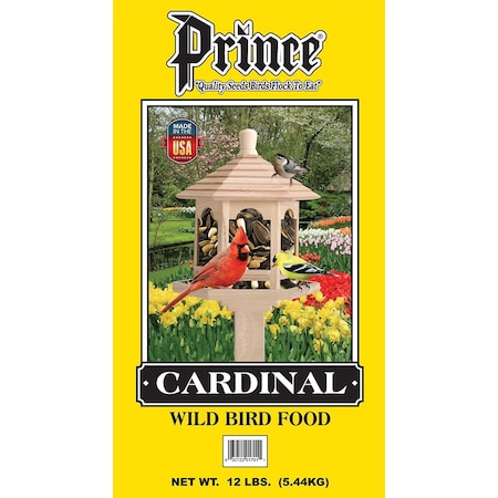 Prince Wild Bird Seed 12 lbs Cardinal Wild Bird Feed Yellow Bag, Yellow PR395910